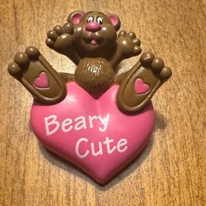 Valentines Day Beary Cute pin/brooch from Easter Unlimited Inc. Vintage.